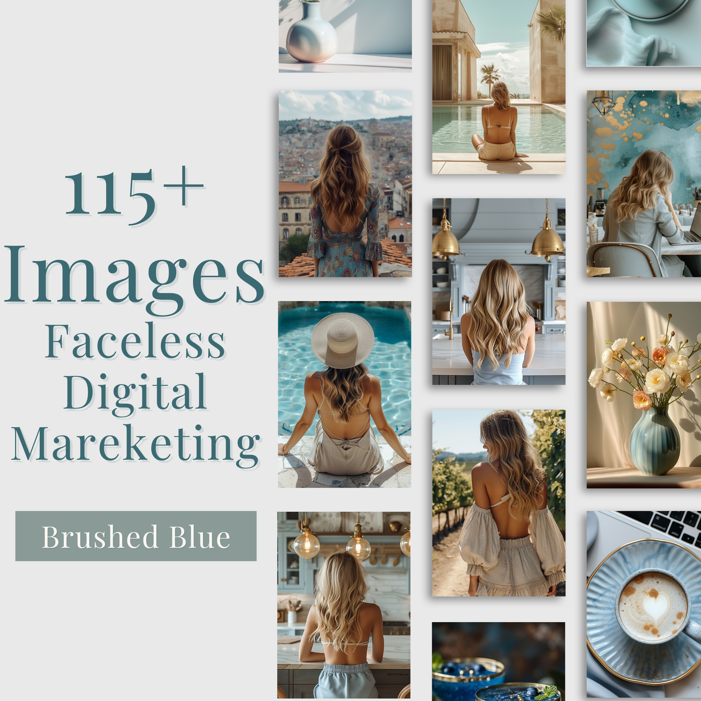 Stock Photo Aesthetic Brushed Blue Collection