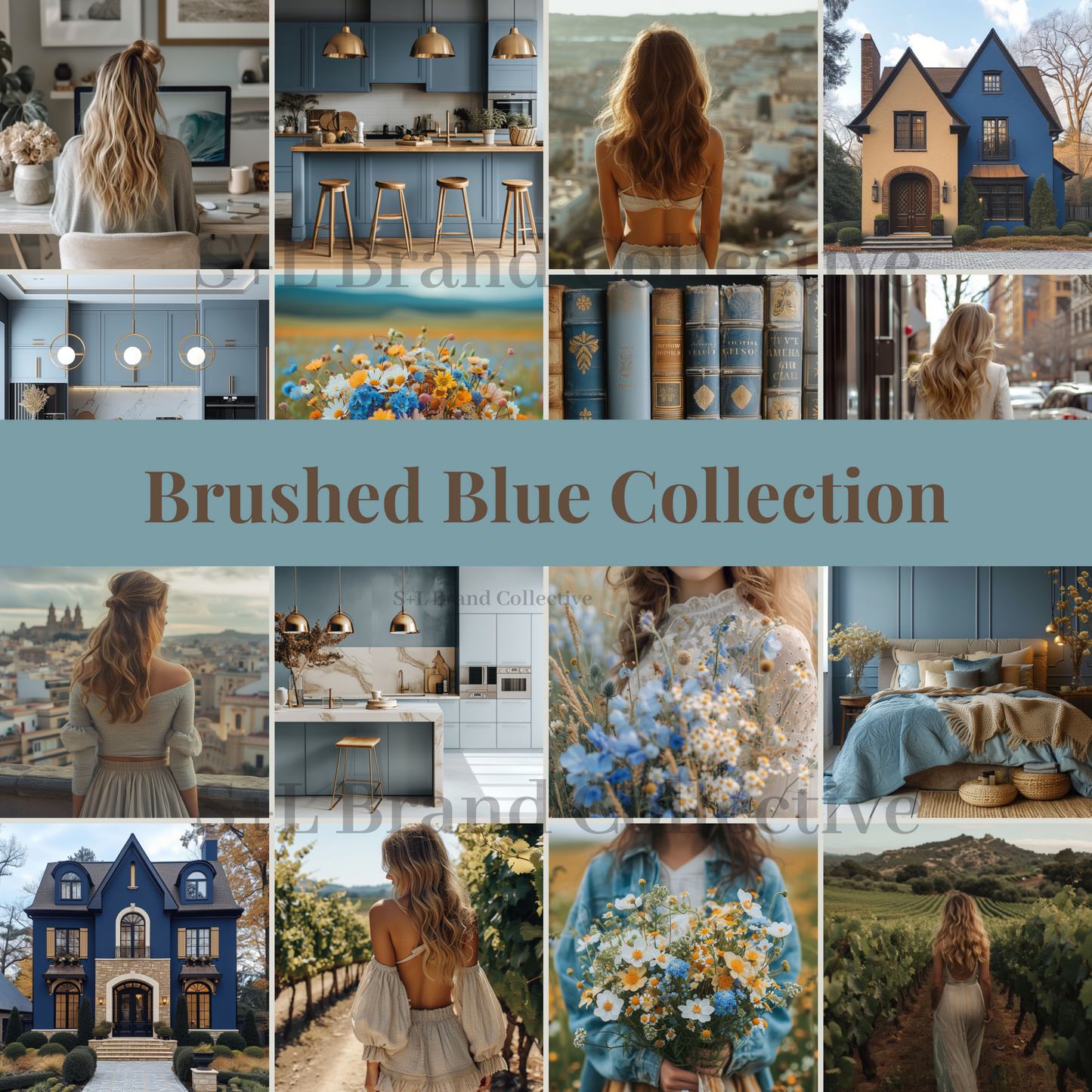 Stock Photo Aesthetic Brushed Blue Collection