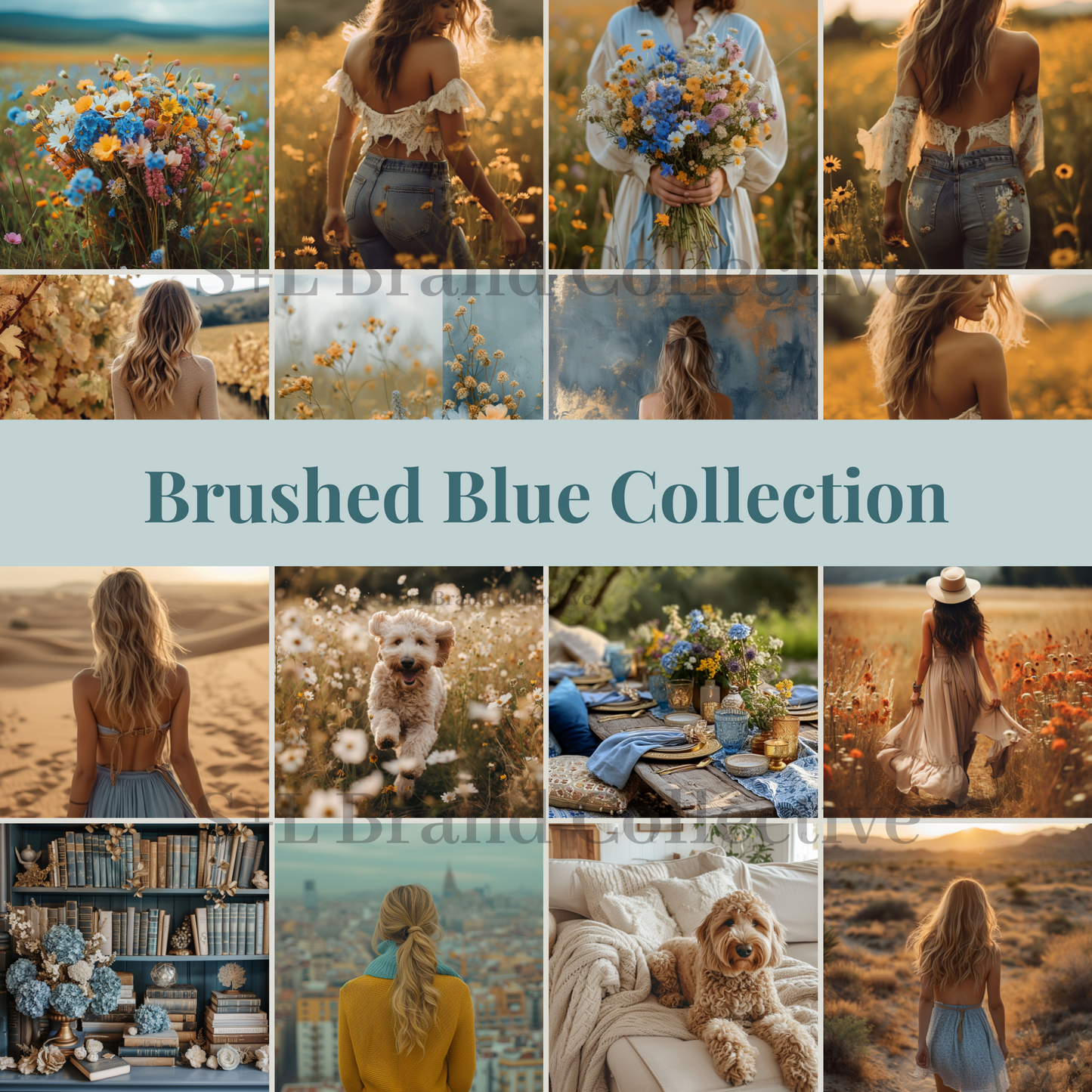Stock Photo Aesthetic Brushed Blue Collection