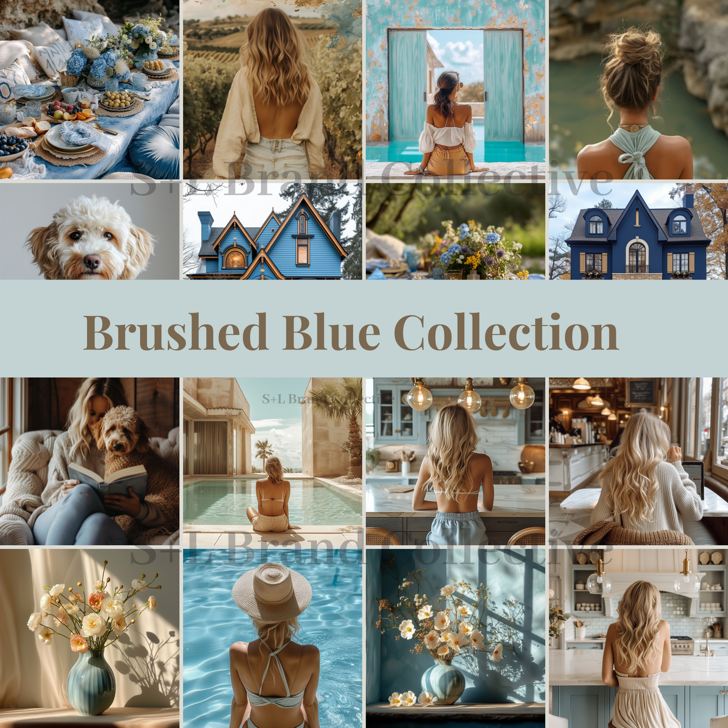 Stock Photo Aesthetic Brushed Blue Collection